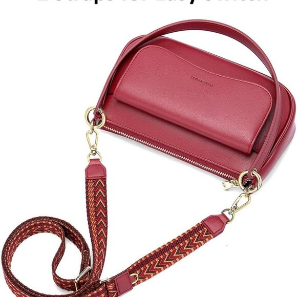 Small Shoulder Bag for Women Mini Clutch Purse Tote Handbag Zipper Closure Cross - Picture 2 of 6